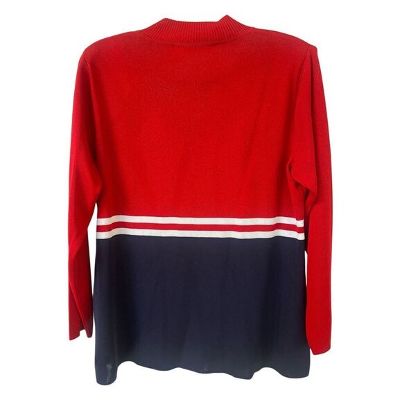 Misook pullover sweatet red white and blue sz XL - Picture 2 of 3